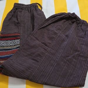 Grey/brown Pants with Multicolor Pocket Brand New Never Worn